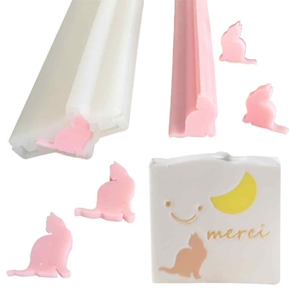 Cat Shaped Long Tube Silicone Soap Mold Kitten Kitty Co