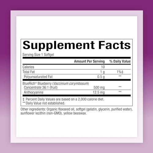 BlueRich by Natural Factors, Super Strength Blueberry Concentrate, Antioxidant Support for Overall Good Health, 90 Softgels
