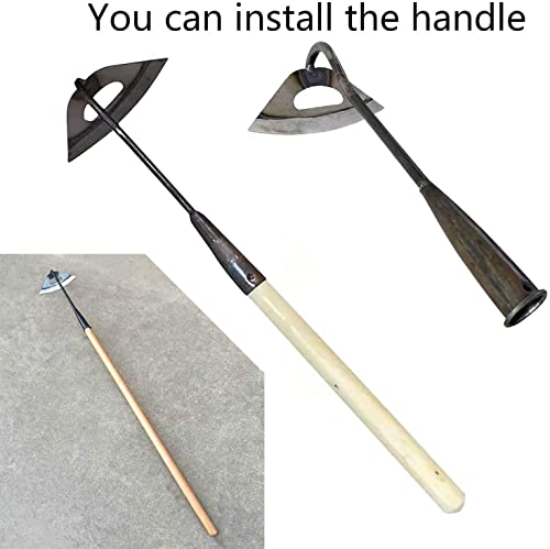 2Pcs Gardening Tools Hollow Hoe, All-Steel Hardened Hollow Hoe, Sharp Edge Garden Weeding Tools, Hoe Garden Tool Hand Shovel Weed Puller for Backyard Loosening Farm Planting Weeding ( Long Handle)