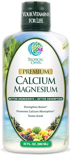 Premium Liquid Calcium Magnesium Citrate - Natural formula w/ support for strong bones - Liquid Vitamin Supplement w/ Calcium, Magnesium, Boron & Vitamin D3 – Up to 98% Absorption Rate- 32oz, 64 Serv