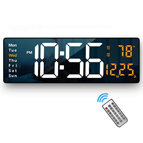 Digital Wall Clock Large Display, 16.2 Inch , LED Digit