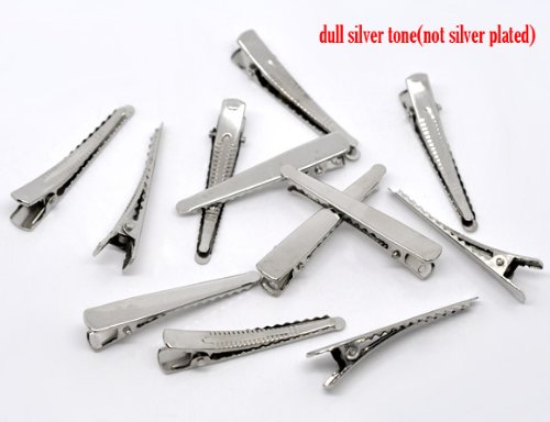 Brand 50PC Silver Tone Alligator Hair Clips 2 Inch