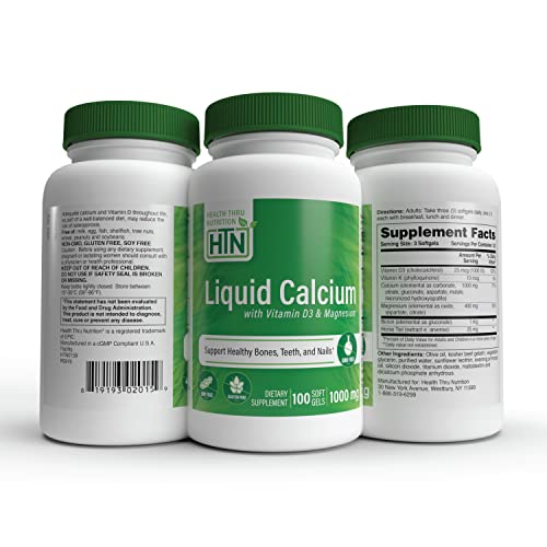 Health Thru Nutrition Liquid Calcium 1000mg, Magnesium 