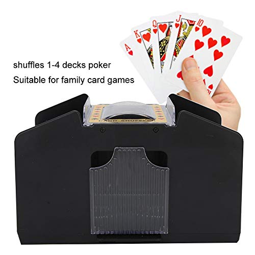 Brrnoo Card Shuffler, Automatic Battery Powered Playing Card Shuffler Machine for 1 to 4 Deck Poker, Adult Elderly Professional Cards Shuffling Machine
