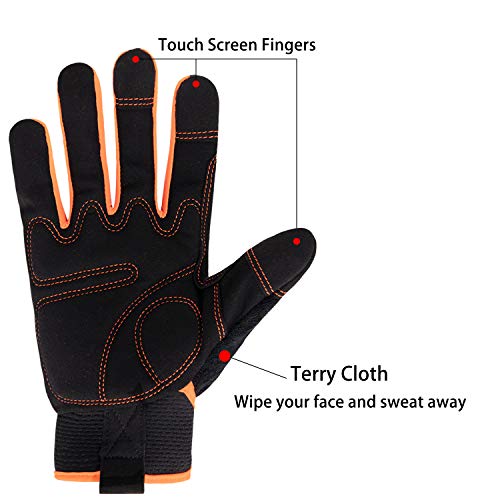 HANDLANDY Work Gloves Mens &amp; Women, Utility Saf
