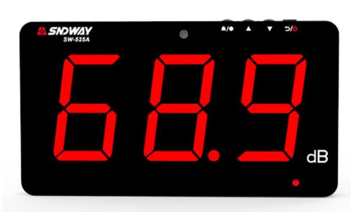 SW-525A Sound Level Meter Tester 30-130db Large Screen Red LCD Display Wall Hanging Type Decibel Noise Measuring with Alarm (Sound Level Meter)