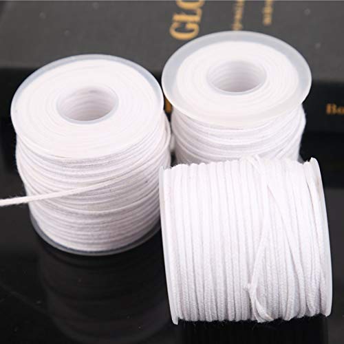 Candle Wick 50 Ply 2.9mm Thick 200 ft 66 Yards 100% Cotton Wick Roll Bulk Squared Braided Wicks Spool Large Pillar Candle Wicks for Candle Making
