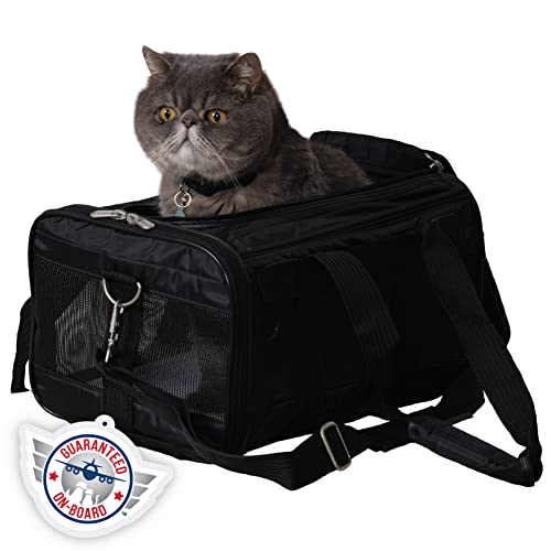 Original Deluxe Travel Pet Carrier, Airline Approved & Guaranteed On Board - Black, Small
