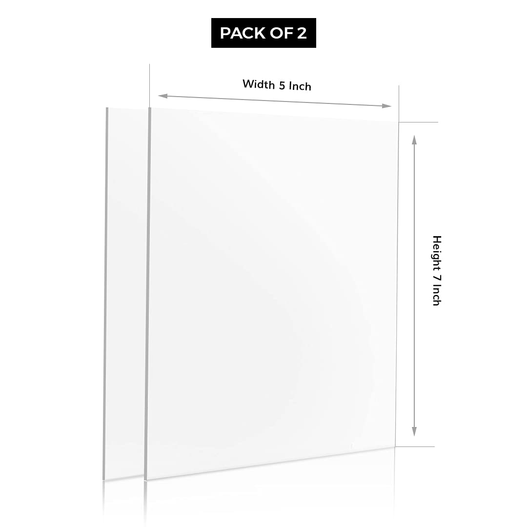 Broken Glass Replacement Sheets for Picture Photo Frames - 2.0 mm Thick Ultra-Transparent - Works for Perspex Acrylic Sheets DIY Project (2, 11.7x16.5 inches)