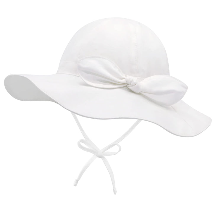 Baby Girl Sun Hat Summer Baby Hats UPF 50+Toddler Sun Hat Infant with Wide Brim Bucket Hat White 46cm/0-6 Months