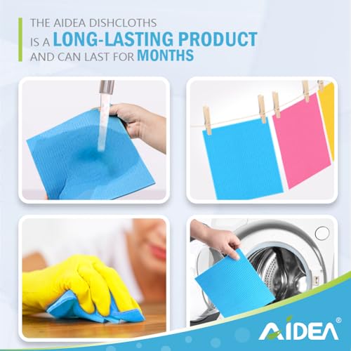 Swedish Dish Cloth-10PK, Swedish Dishcloths for Kitchen, Reusable Paper Towels Washable, Sponge Cloths Kitchen, Absorbent Dish Rags, Swedish Towels Kitchen Cloth, Eco-Friendly -7x6