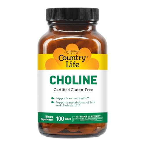 Country Life Choline 266mg, Certified Gluten Free, Cert
