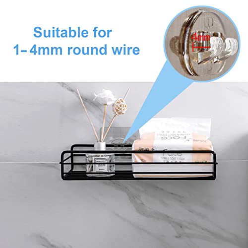4PCS Shower Caddy Adhesive Sticker Replacement Hook for Corner Shower Caddy Bathroom Rack Shelf Soap Dish Basket Wall Hanging Hook with Strong Sticky, No Drilling