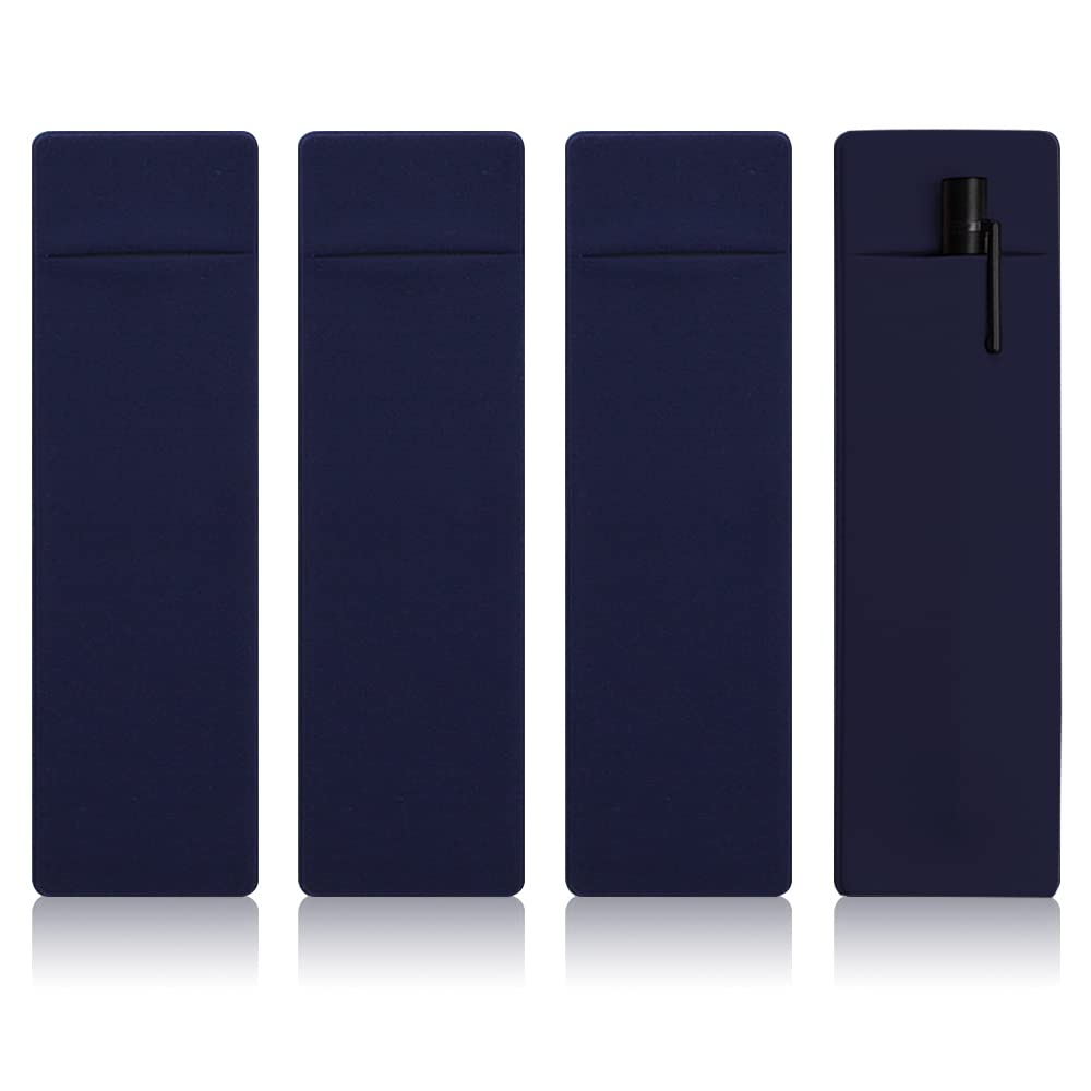 4 Pieces Adhesive Pen Holder for Notebook, Notebook Pen Holder Pouch, Stick-On Pen Holder, Adhesive Pencil Case Sleeve for Journals, Notebooks (black)