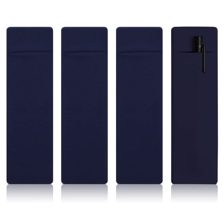 4 Pieces Adhesive Pen Holder for Notebook, Notebook Pen Holder Pouch, Stick-On Pen Holder, Adhesive Pencil Case Sleeve for Journals, Notebooks (black)
