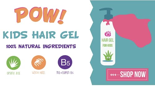 Hair Gel for Kids | Light Hold | Chemical Free | Made with Organic Aloe Vera and Vitamins | Safe on Babies, Toddlers, Men and Women | Always Paraben, Sulfate &amp; Fragrance Free | Made in USA (1 Unit)