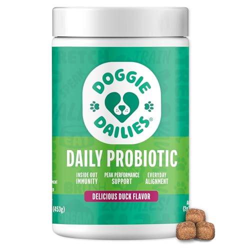 Probiotics for Dogs, Advanced Probiotics with Prebiotics, Promotes Digestive Health, Supports Immune System & Overall Health, Duck Flavor, 225 Chews