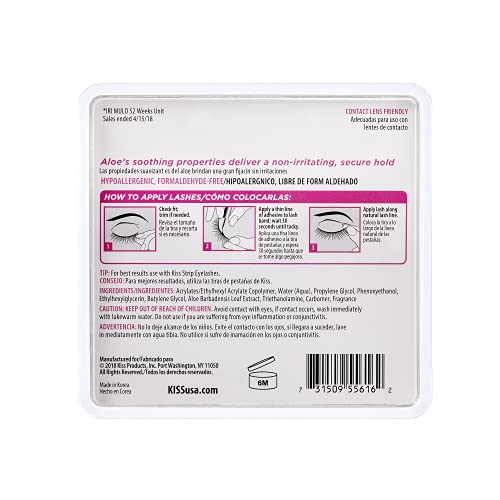 Strip Lash Adhesive, Lash Glue, 24hr Strip Eyelash Adhesive, Clear, Includes Lash Adhesive, Long Lasting Wear, Can Be Used with Strip Lashes and Lash Clusters