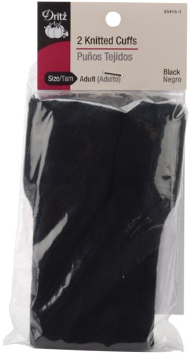 Dritz Adult Knitted Cuffs: Black