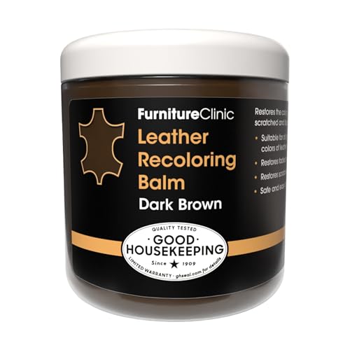 The Original Leather Recoloring Balm - 16 Colors - Leather Repair Kit for Furniture - Restore Couches, Car Seats &amp; More - Leather Dye for Scratched and Faded Leather (Dark Brown)
