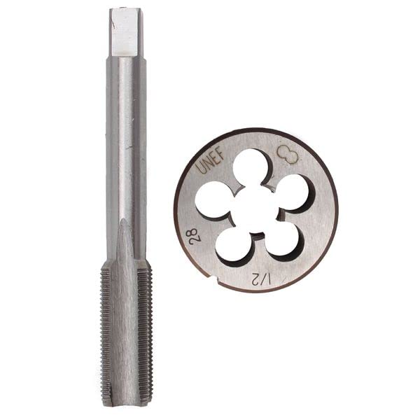1/2-28 TPI Tap and Die Set HSS 1/2 x 28 22LR 223 5.56 9mm UNEF High Speed Steel Right Hand Thread Tap Tool