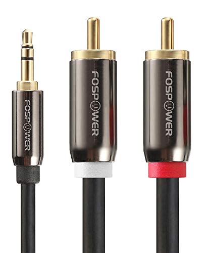 FosPower 3.5mm to RCA Cable (6FT), RCA Audio Cable 24K 