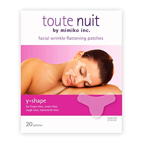 Toute Nuit Wrinkle Patches, Face Tape, Y-Shape - Preventing Frown Lines, Forehead and Around Lips - 20 Patches