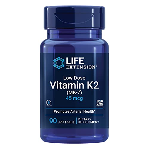 Low Dose Vitamin K2 – Supports Arterial Health – Non-GMO, Gluten-Free – 90 Softgels