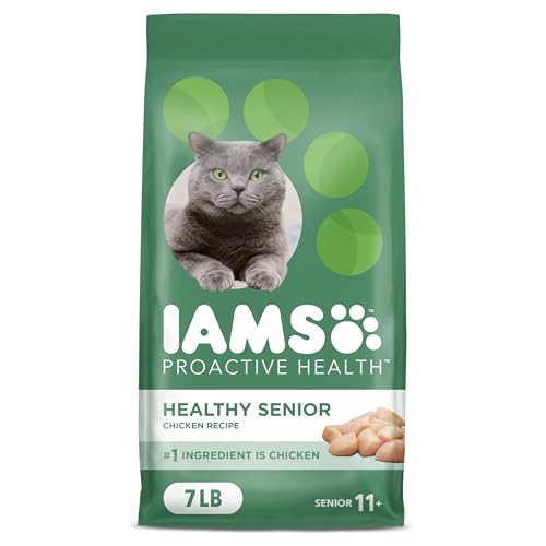 IAMS PROACTIVE HEALTH Healthy Senior Dry Cat Food with Chicken Cat Kibble, 7 lb. Bag