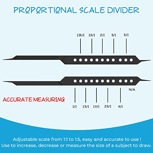 10 Inches Proportional Divider Artist Drawing Tool, Drawing Tool for Artists, Premium Adjustable Caliper & Subject Dividers for Art Drawing, Black