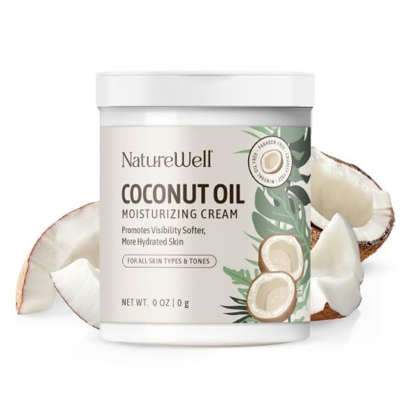 Extra Virgin Coconut Oil Moisturizing Cream for Face, Body, & Hands, Anti Aging, Firming, Restores Skin's Moisture Barrier, Provides Intense Hydration For Dry & Dull Skin (16 Oz)