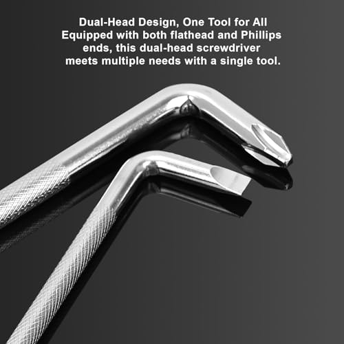 3 Pcs Offset Screwdriver Set - Right Angle Phillips and Flat Head, 90 Degree Screwdriver for Tight Spaces, Angle Screwdriver Tool for DIY and Home Use