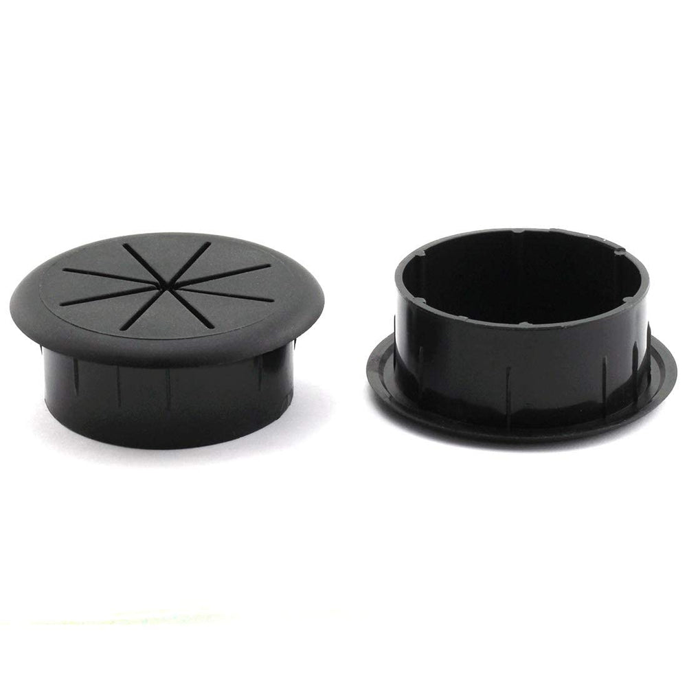 2PCS 2Inch (50mm) Desk Cord Grommets Wire Cable Hole Cover for Office PC Desk Cable Cord Cover Black