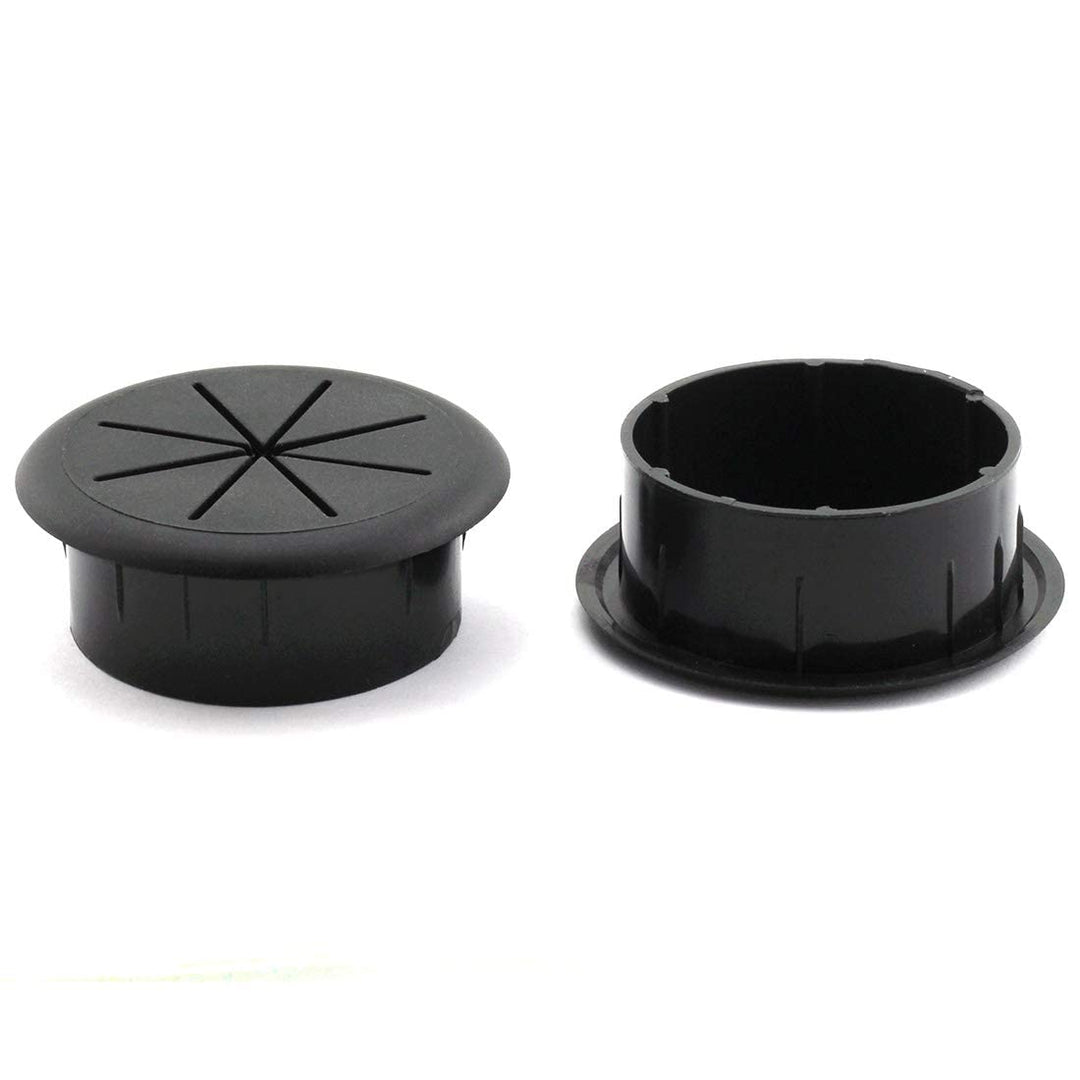 2PCS 2Inch (50mm) Desk Cord Grommets Wire Cable Hole Cover for Office PC Desk Cable Cord Cover Black