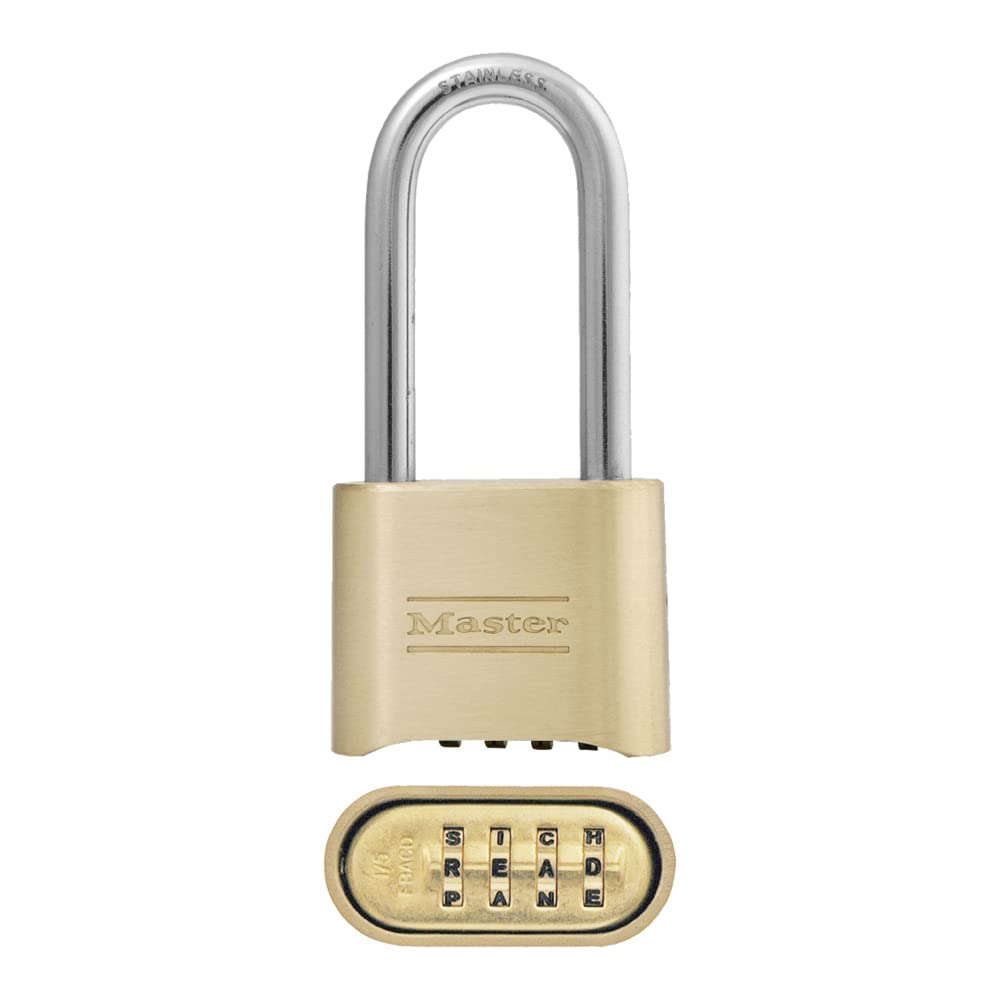 175DLHWD Set Your Own Word Combination Padlock 2-1/4 in. Shackle Brass Finish