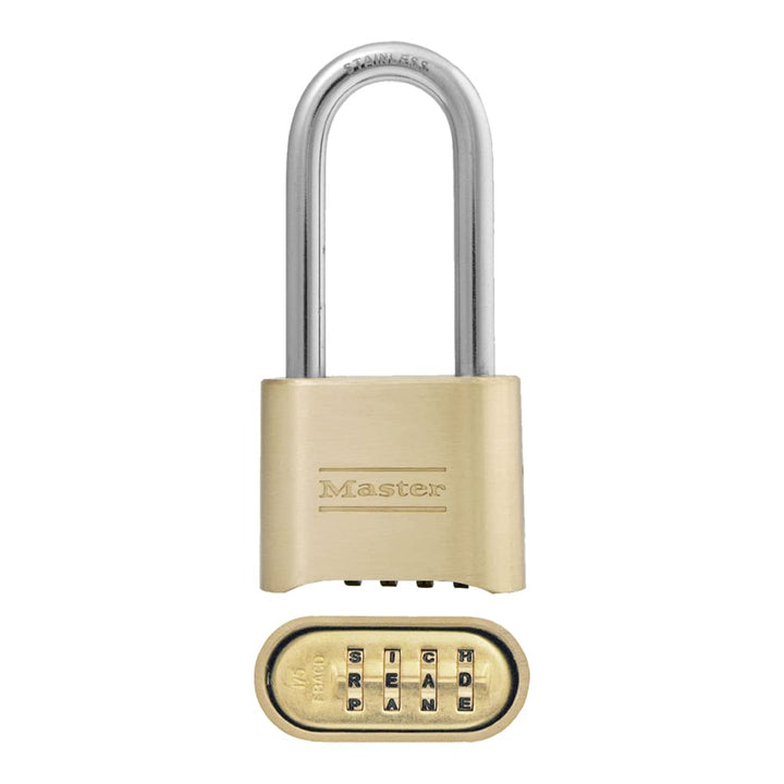 175DLHWD Set Your Own Word Combination Padlock 2-1/4 in. Shackle Brass Finish