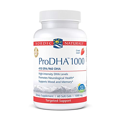 ProDHA 1000, Strawberry - 60 Soft Gels - 1660 mg Omega-3 - High-Intensity DHA Formula for Neurological Health, Mood &amp; Memory - Non-GMO - 30 Servings