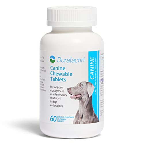 PRN Pharmacal Duralactin Canine Chewable Tablets - Joint Health Supplement for Dogs & Puppies Supports Mobility & Wellness - Tablets Containing Dried Milk Protein - Vanilla Flavor - 60 Canine Chews