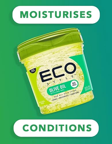 ECOCO Style Gel Olive Oil-100% Pure Olive Oil-Adds Shine And Tames Split Ends-Weightless Style-Nourishes And Repairs-Adds Moisture To The Scalp-Superior Hold-Healthy Shine-16 Oz