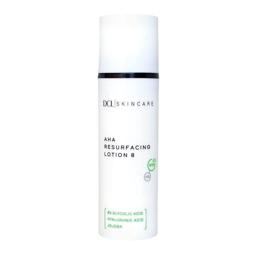 Skincare AHA Resurfacing Lotion 8, 8% Glycolic Acid with Hyaluronic Acid Exfoliates and Hydrates, 1.7 Fl oz