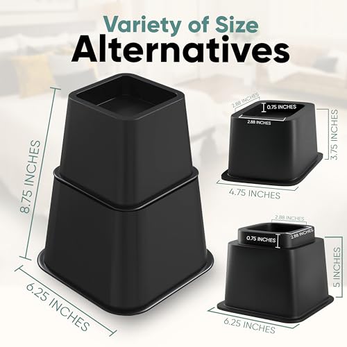 Home Intuition Heavy Duty Adjustable Bed Risers Furnitu