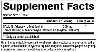 , SAMe 200 mg, Helps Elevate Mood and Improve Joint Health, 60 tablets (60 servings)