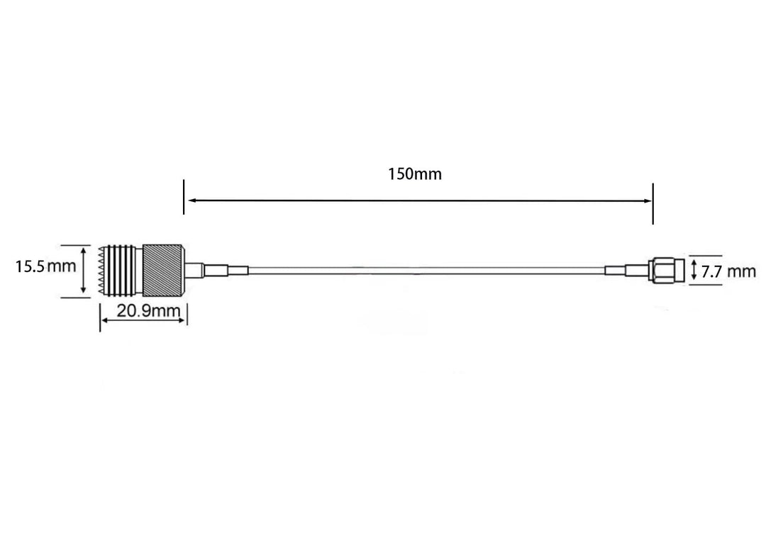 DHT Electronics Handheld Antenna Cable SMA male to UHF 