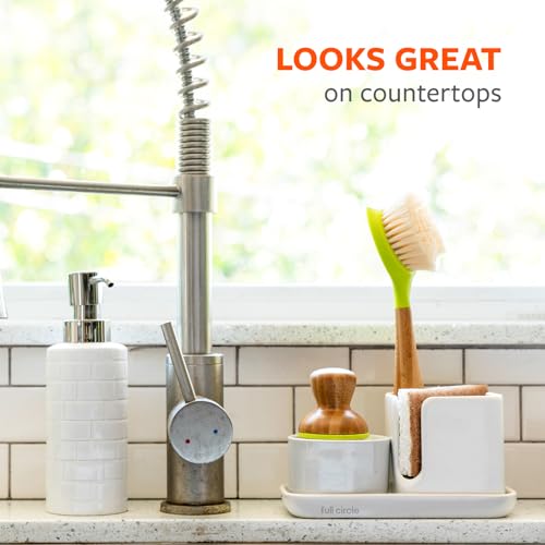 Be Good Bamboo Handle Dish Brush – Sustainable Kitchen Cleaning with Tough Bristles - Natural Dish Scrubber &amp; Cast Iron Cleaner - Long Handle Brush for Dishes, Pots, and Pans, Green