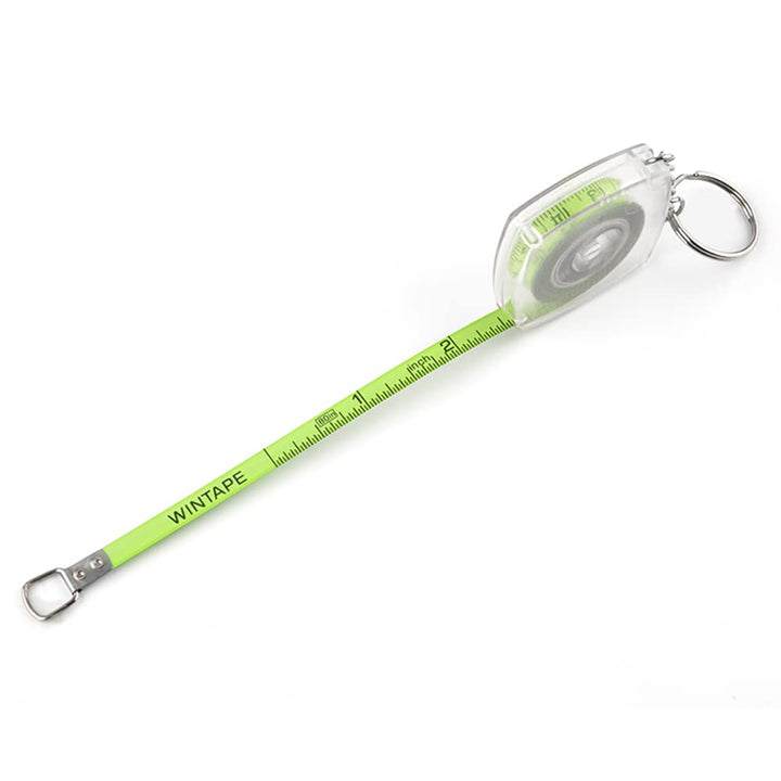 80&#39;&#39; 2M Mini Steel Tape Measure Plastic Shell with Keychain Functional Mini Retractable Measuring Tape Keychain (Transparent, Inch/cm)