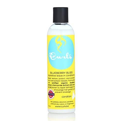 Blueberry Bliss Reparative Leave In Conditioner - 8 oz, Helps Repair Damage and Prevent Breakage, Conditioner for Curly Hair, Wavy, and Coily Hair Types