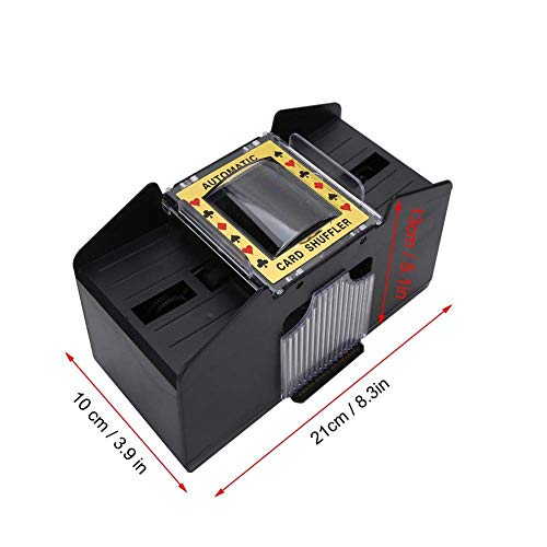 Brrnoo Card Shuffler, Automatic Battery Powered Playing Card Shuffler Machine for 1 to 4 Deck Poker, Adult Elderly Professional Cards Shuffling Machine