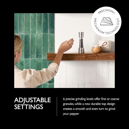 COLE &amp; MASON Derwent Pepper Grinder - Stainless Steel Mill Includes Gourmet Precision Mechanism and Premium Peppercorns