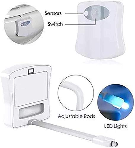 Color Changing Toliet Night Light Motion Sensor Led Motion Activated Washroom UV Slap Activated Butt Smart Light Commode Night Lamp(16 1)