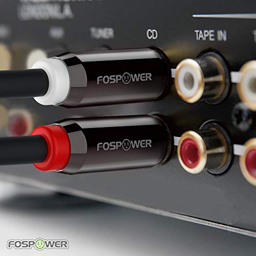 FosPower 3.5mm to RCA Cable (6FT), RCA Audio Cable 24K 